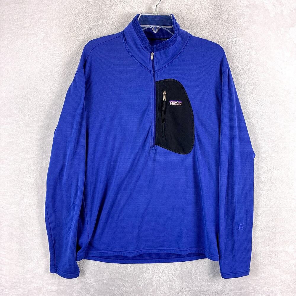 Vintage Patagonia R1 Regulator Fleece Jacket Mens L Blue Quilted Polartec USA